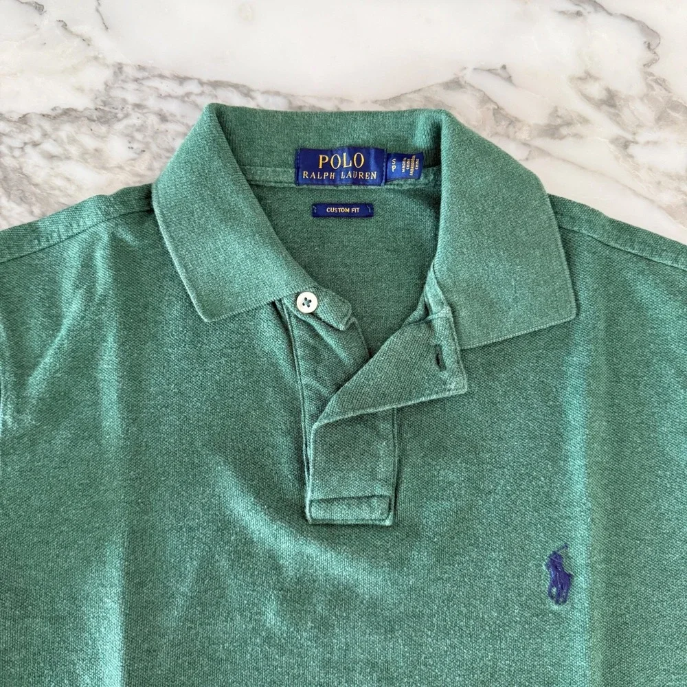POLO Ralph Lauren Polo Shirt Mens Green 100% Cotton, Size Small